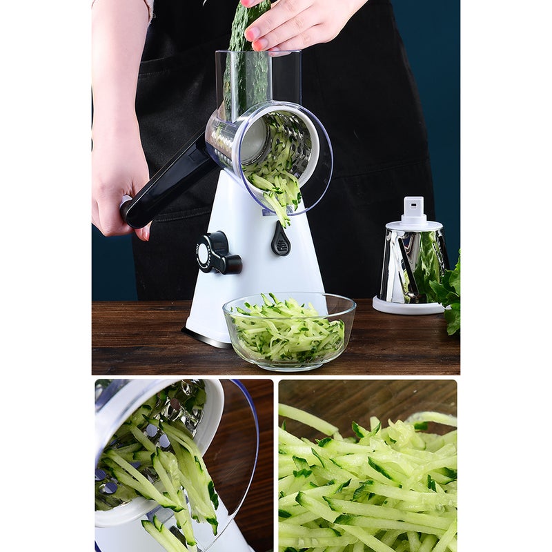 Generic - Multi-Functional Manual Roller Vegetable Shredder White 28 x 14 x 17cm - Image 1