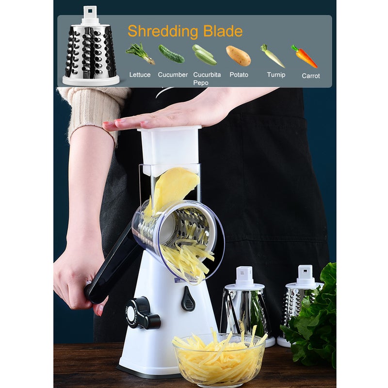 Generic - Multi-Functional Manual Roller Vegetable Shredder White 28 x 14 x 17cm - Image 1