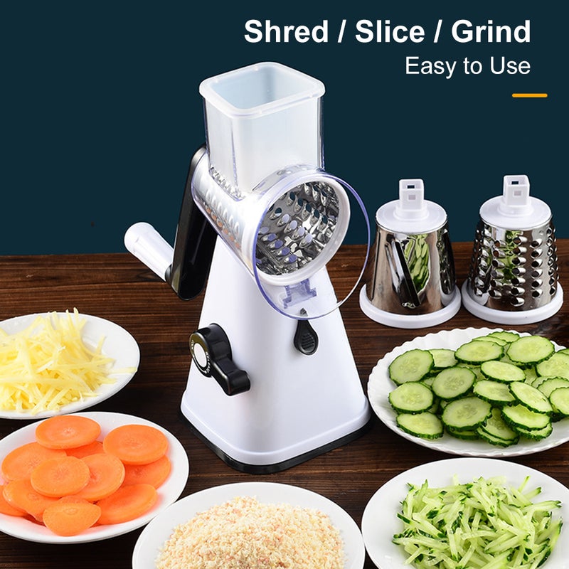 Generic - Multi-Functional Manual Roller Vegetable Shredder White 28 x 14 x 17cm - Image 1