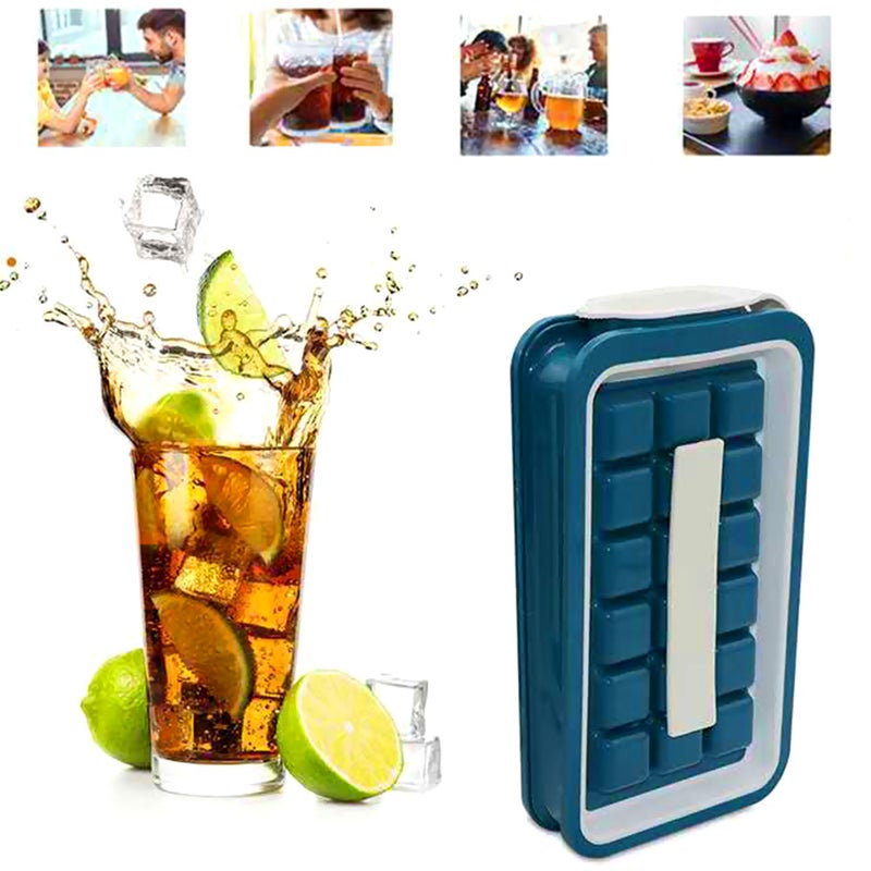 18-Piece Ice Cube Tray Dark Blue/White 22 x 5 x 13.5cm - v1605173763/N41401431A_1