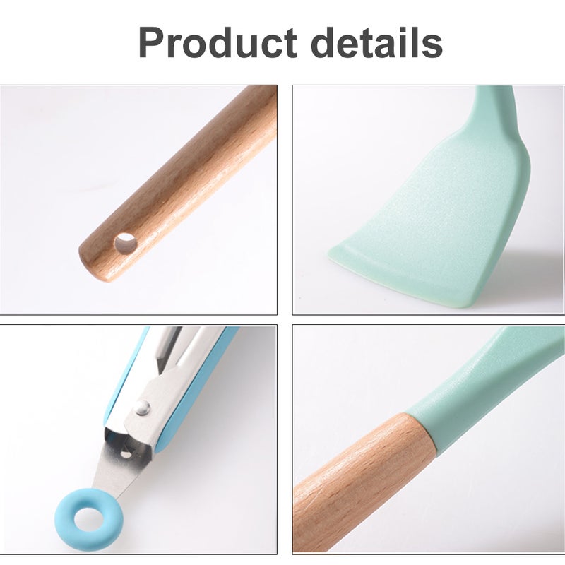 11-Piece Silicone Utensil Set With Storage Barrel Multicolour 33 x 12.5 x 12.5cm - Image 4
