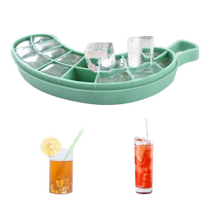 Generic - 2-Piece Ice Cube Mold With Lid Green 16 x 7 x 8.5cm - Image 1