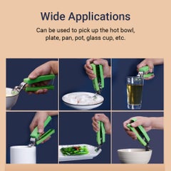 Generic Stainless Steel Anti-Scald Gripper Clip Clamp Green 17 x 2.5 x 4cm  - Image 2