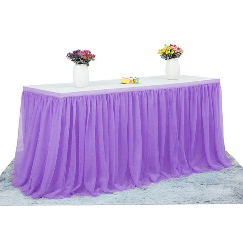 Handmade Tulle Table Skirt Purple 35 x 2 x 35cm - Image 1