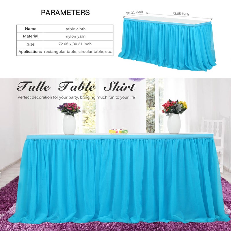 Handmade Tulle Table Skirt Purple 35 x 2 x 35cm - v1605173802/N41401480A_4