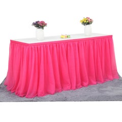 Handmade Tulle Table Skirt Rose Red 35 x 2 x 35cm - v1605173802/N41401481A_1