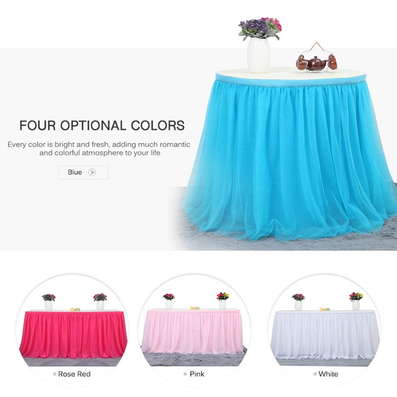 Handmade Tulle Table Skirt Pink 35 x 2 x 35cm - Image 5