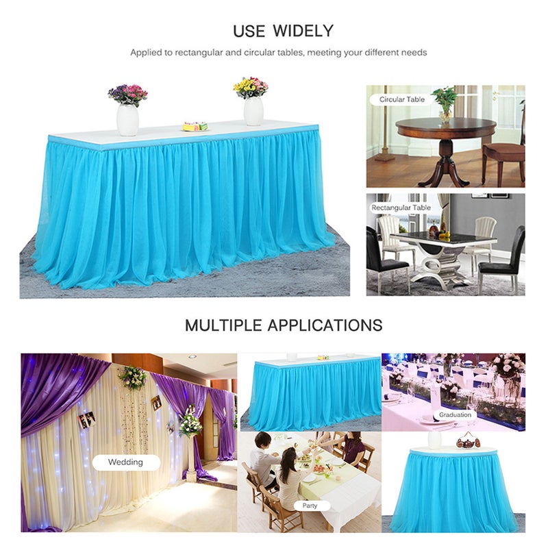 Handmade Tulle Table Skirt Purple 35 x 2 x 35cm - Image 2