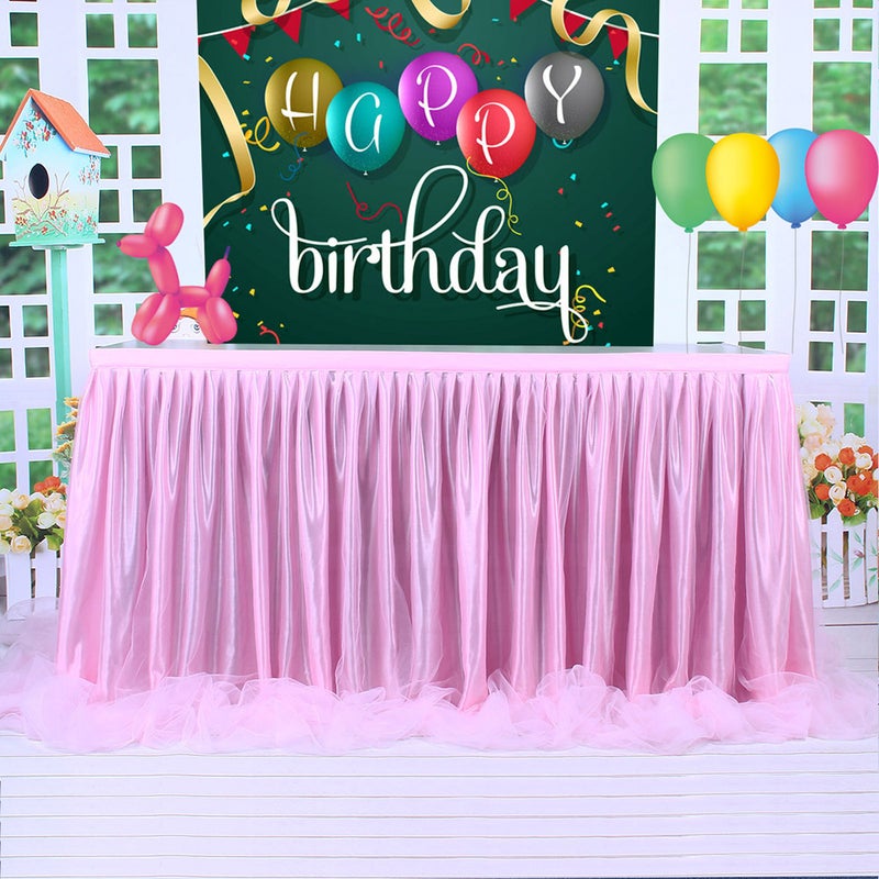 Handmade Tulle Table Skirt Pink 35 x 2 x 35cm - Image 3