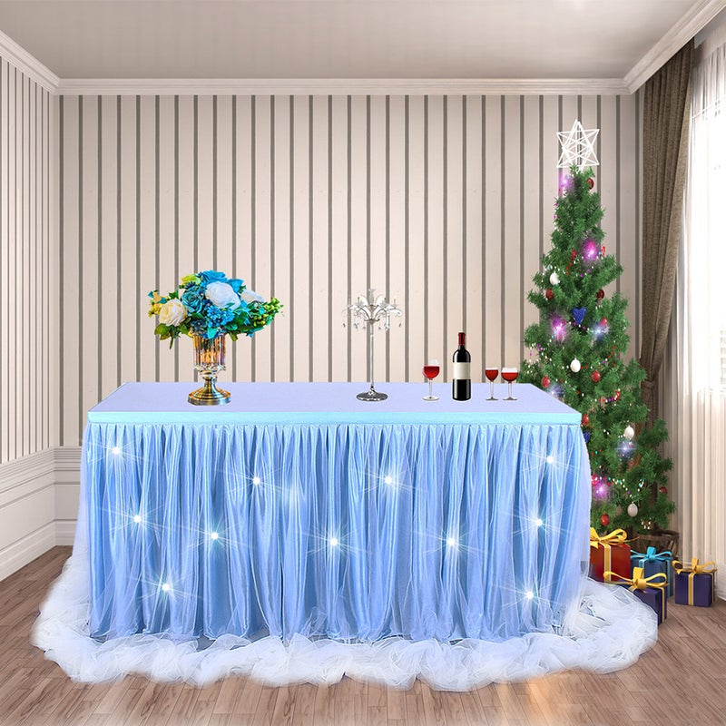 Handmade Tulle Table Skirt Blue 35 x 2 x 35cm - Image 2