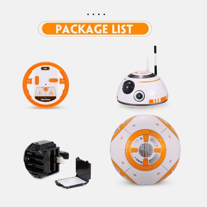 null - BB-8 2.4GHz RC Robot Ball Remote Control Planet Boy 27 x 16 x 22cm - Image 1