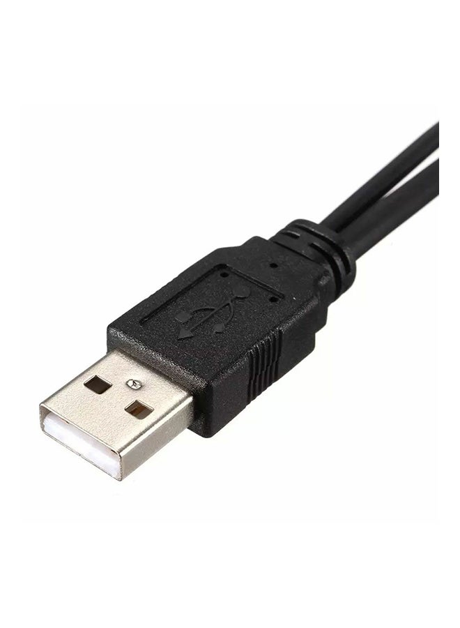 2B USB Mini 5 Pin To Two USB Male Cable Black  - Image 1