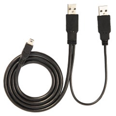 USB Mini 5 Pin To Two USB Male Cable Black - v1605174924/N40522009A_2