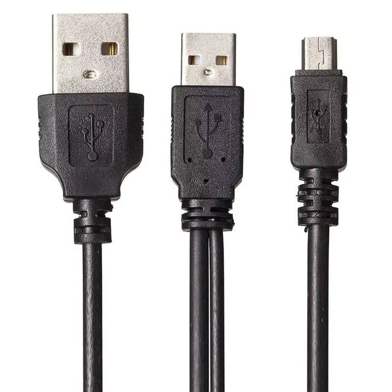 2B USB Mini 5 Pin To Two USB Male Cable Black  - Image 5