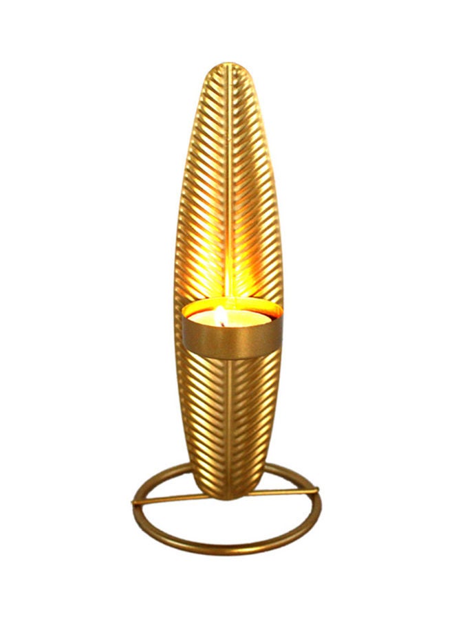 Gold Color Leaf Shape Candle Stand for Restaurant Living Room Home Decor multicolor 22*22*22cm - Image 1