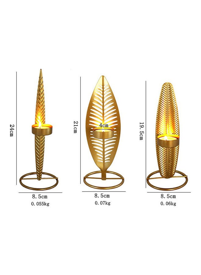 Gold Color Leaf Shape Candle Stand for Restaurant Living Room Home Decor multicolor 22*22*22cm - Image 3