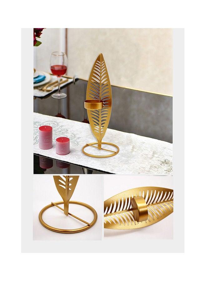 Gold Color Leaf Shape Candle Stand for Restaurant Living Room Home Decor multicolor 22*22*22cm - Image 5