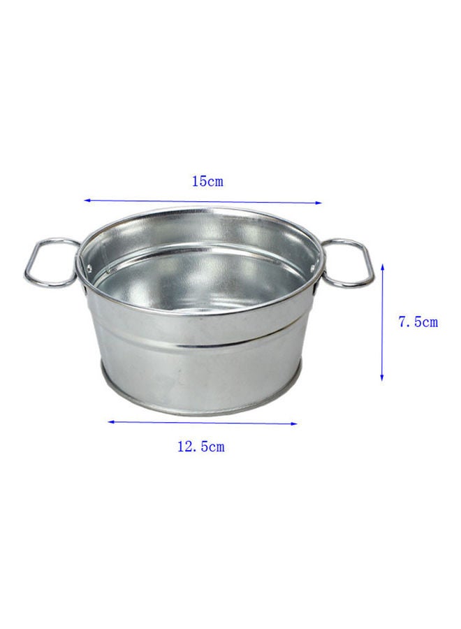 Generic Oval Stainless Steel Fries Barrel Restaurant Tableware for Snack Fried Chicken Seafood black 15*15*15cm  - Image 4