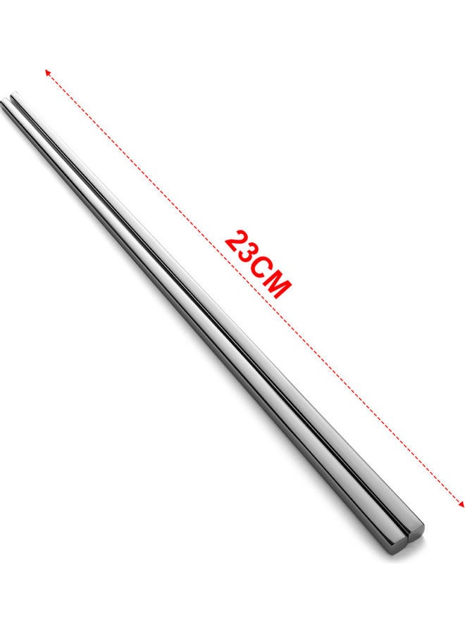 زوج عيدان طعام بتصميم مربع مطلي مضاد للسقوط مصنوع من ستانلس ستيل عيار 304 فضي 26*26*26سم - Image 3
