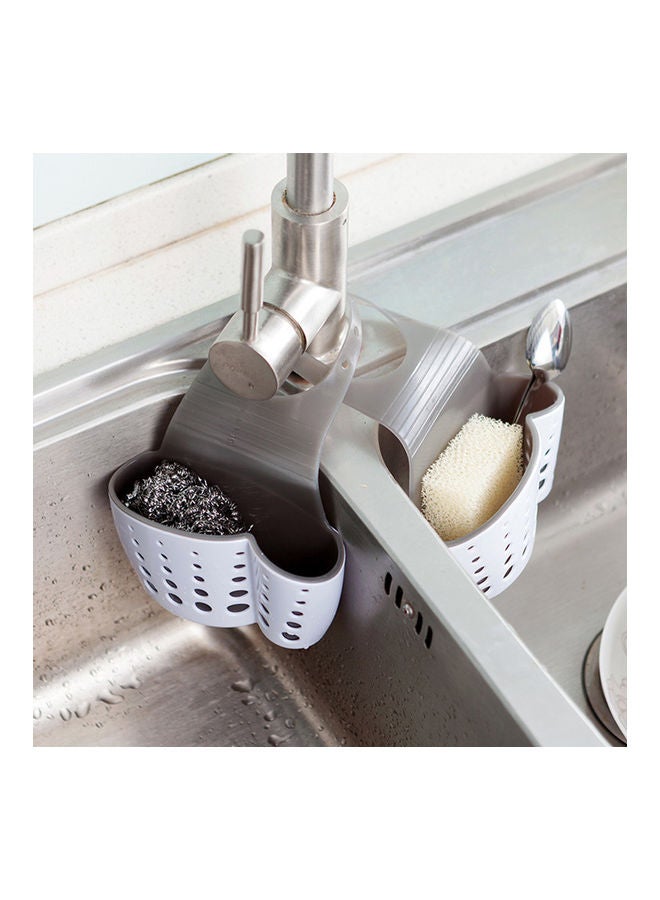 Kitchen Sink Shelf Soap Sponge Drain Rack Bathroom Sucker Storage Holder White 15*15*15cm