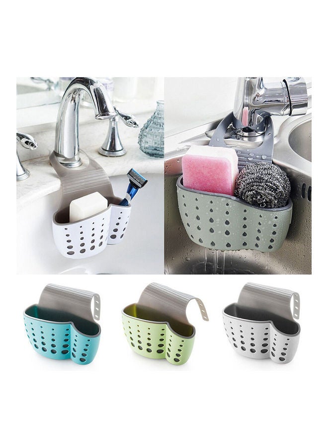 Kitchen Sink Shelf Soap Sponge Drain Rack Bathroom Sucker Storage Holder White 15*15*15cm