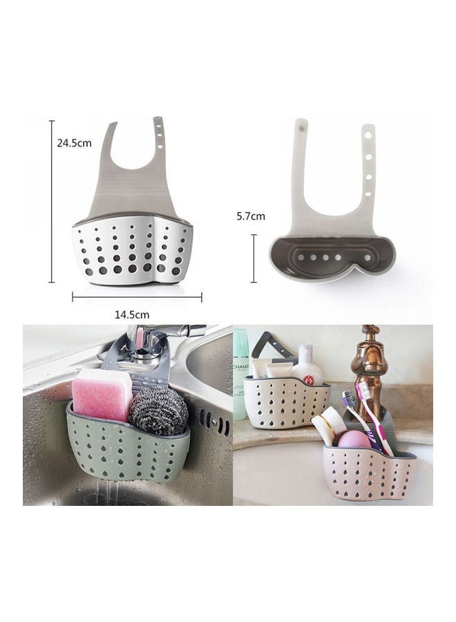 Kitchen Sink Shelf Soap Sponge Drain Rack Bathroom Sucker Storage Holder White 15*15*15cm
