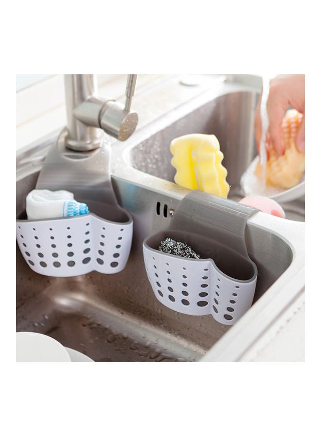 Kitchen Sink Shelf Soap Sponge Drain Rack Bathroom Sucker Storage Holder White 15*15*15cm