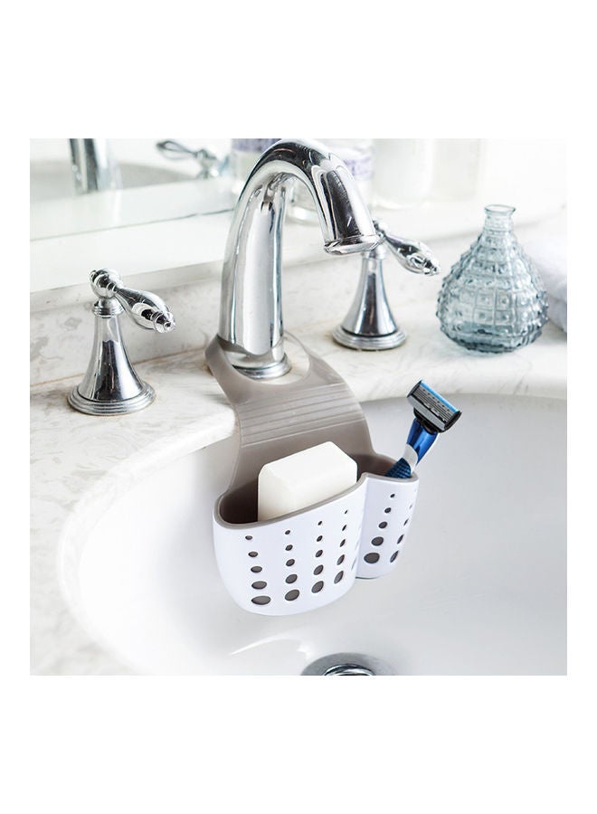 Kitchen Sink Shelf Soap Sponge Drain Rack Bathroom Sucker Storage Holder White 15*15*15cm