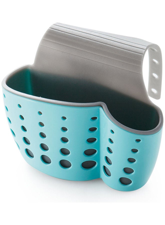 Kitchen Sink Shelf Soap Sponge Drain Rack Bathroom Sucker Storage Holder Blue 15*15*15cm  - Image 1