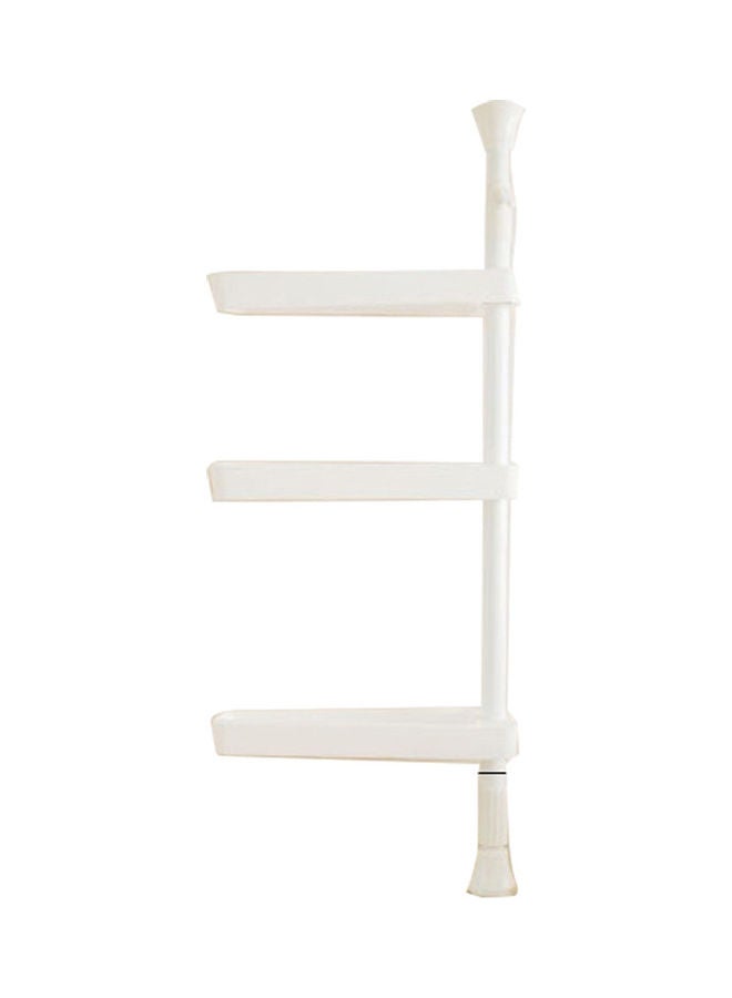 Nail-free Kitchen Shelf Telescopic Rotating Seasoning Storage Rack Wall Holder Organizer white 68*68*68cm - Image 2