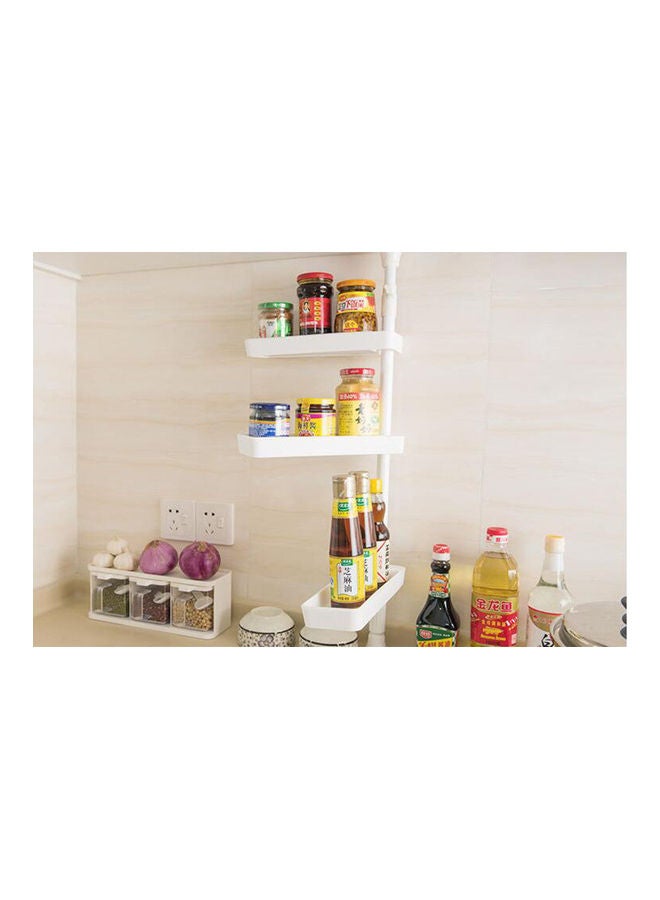 Nail-free Kitchen Shelf Telescopic Rotating Seasoning Storage Rack Wall Holder Organizer white 68*68*68cm - Image 5