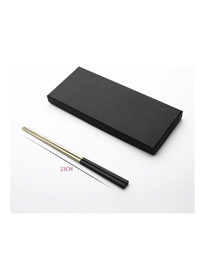 1 Pair 304 Stainless Steel Chopsticks Exquisite Cutlery for Hotel Wedding Home Use Anti-Slippery Black gold 23*23*23cm - Image 2