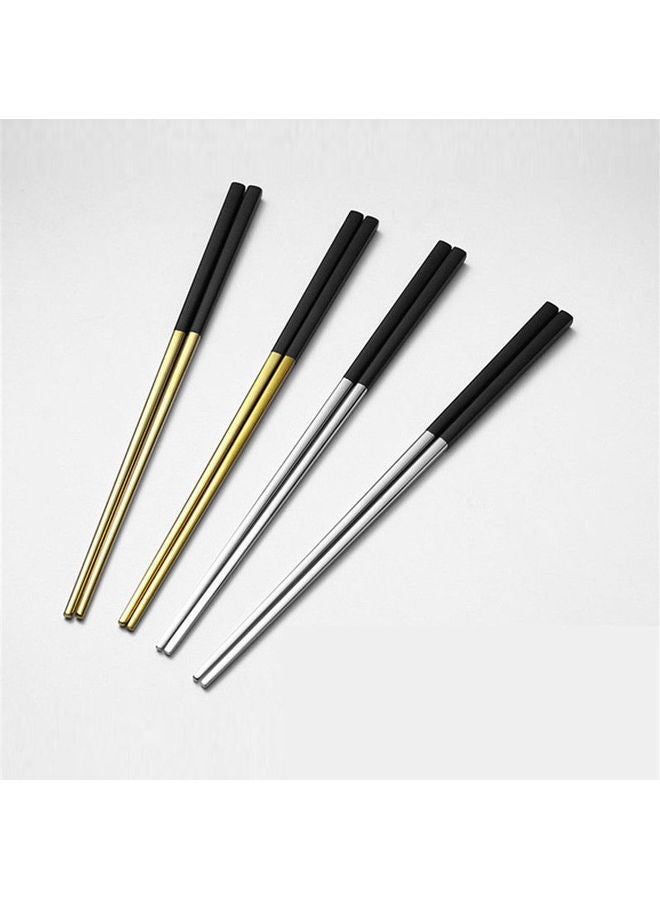1 Pair 304 Stainless Steel Chopsticks Exquisite Cutlery for Hotel Wedding Home Use Anti-Slippery Black gold 23*23*23cm - Image 3