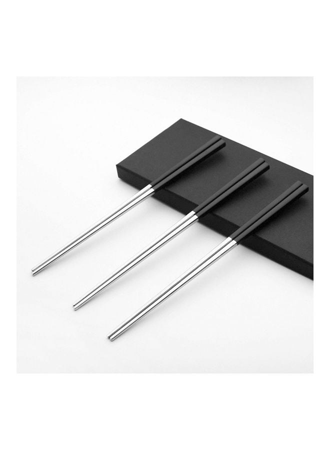 1 Pair 304 Stainless Steel Chopsticks Exquisite Cutlery for Hotel Wedding Home Use Anti-Slippery Black gold 23*23*23cm - Image 5