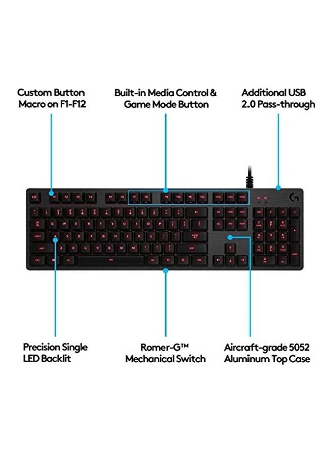 Generic - Logitech G413 Backlit Mechanical Gaming Keyboard with USB Passthrough - Carbon - Image 1