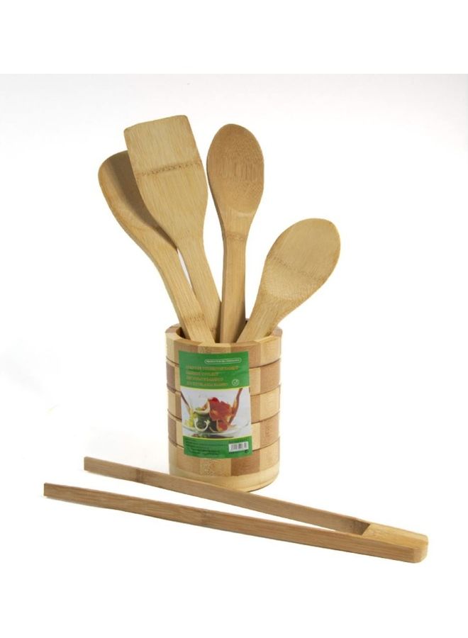 Wooden Cooking Spoon ( set of 7 ) Brown 0cm - Image 1