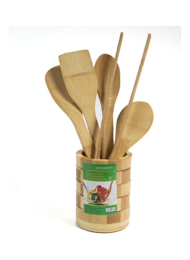 Wooden Cooking Spoon ( set of 7 ) Brown 0cm - Image 2