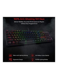 Surara Rgb Led Backlit Mechanical Gaming Keyboard With 104 Keys-linear And Quiet-red Switches - wired