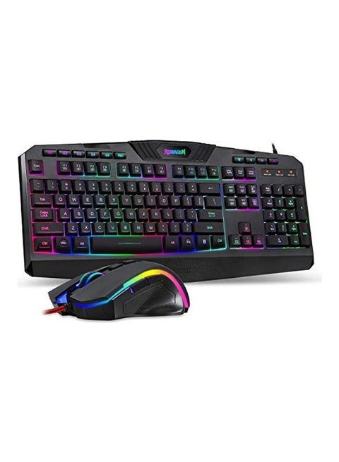 Gaming Keyboard Mouse Combo Rgb Led Backlit Wired With Macro & Multimedia Keys, 8 Buttons Rgb Backlit Mouse For Windows Computer Gamers