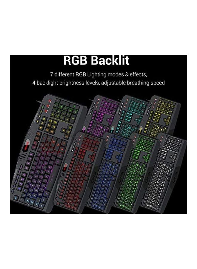 REDRAGON - Gaming Keyboard Mouse Combo Rgb Led Backlit Wired With Macro & Multimedia Keys, 8 Buttons Rgb Backlit Mouse For Windows Computer Gamers - Image 1