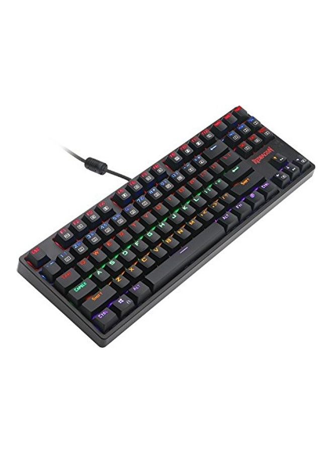 REDRAGON - K576R DAKSA Mechanical Gaming Keyboard Wired USB LED Rainbow Backlit Compact Mechanical Gamers Keyboard 87 Keys for PC Computer Laptop Cherry Blue Switches Equivalent (Black) - Image 1
