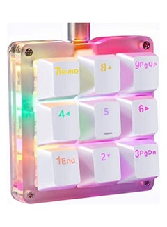 One Handed Macro Mechanical Keyboard, Rgb Led Backlit Portable Mini One-handed Mechanical Gaming Keypad Osu Keyboard 9 Fully Programmable Keys Red Switches