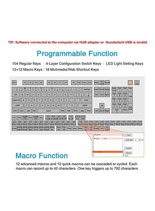 Koolertron - One Handed Macro Mechanical Keyboard, Rgb Led Backlit Portable Mini One-handed Mechanical Gaming Keypad Osu Keyboard 9 Fully Programmable Keys Red Switches - Image 1