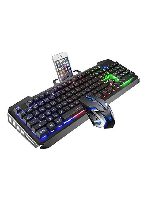 Gaming Keyboard And Mouse Combo,Sades Gaming Mouse And Keyboard,Wired Keyboard With Colorful Lights And Mouse With 4 Adjustable Dpi For Gaming For Pc