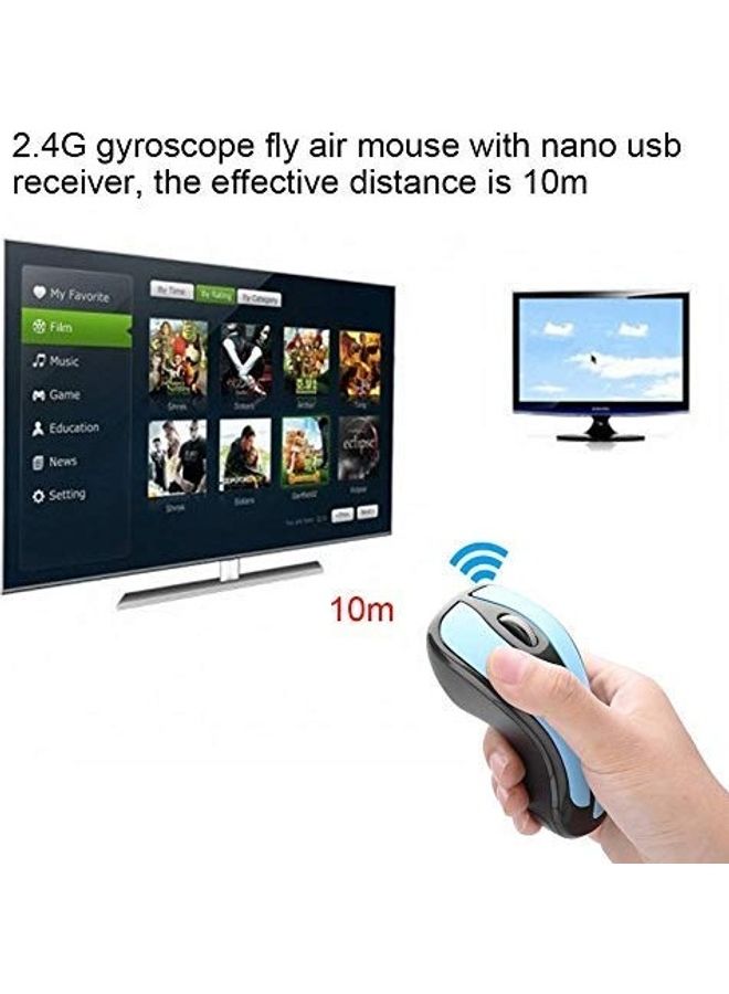 ZERONE - 2-in -1 Gyration Air Mouse, Mini 2.4G Gyro Wireless Mouse Maximum 1600 Dpi Optical Mice With Usb Nano Receiver For Pc Laptop Smart - Image 1