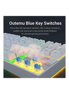 REDRAGON Kumara Wired 80% TKL Mechanical Keyboard, Outemu Blue Switch, Metal and ABS Construction, Adjustable Height, Double-Shot Injection, Gold-Plated USB, White | KUMARA K552W-RGB  - Image 2