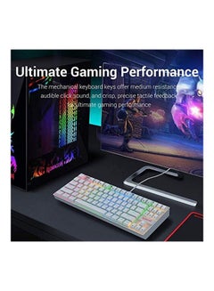 REDRAGON Kumara Wired 80% TKL Mechanical Keyboard, Outemu Blue Switch, Metal and ABS Construction, Adjustable Height, Double-Shot Injection, Gold-Plated USB, White | KUMARA K552W-RGB  - Image 3
