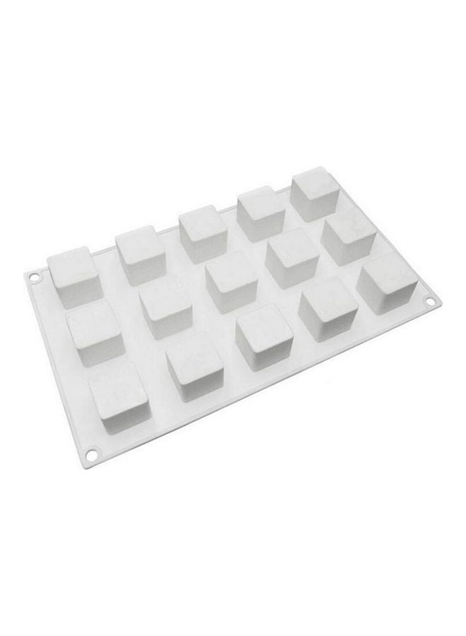 15 Grids Silicone Chocolate Baking Tray DIY Dessert Mousse Cake Making Mold white 30*30*30cm - Image 1