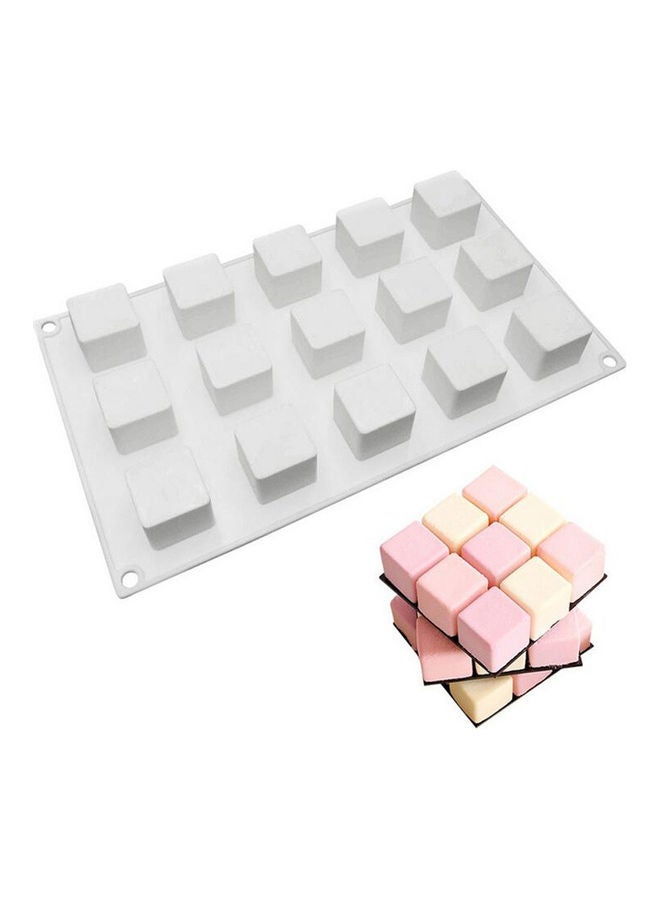 15 Grids Silicone Chocolate Baking Tray DIY Dessert Mousse Cake Making Mold white 30*30*30cm - Image 3