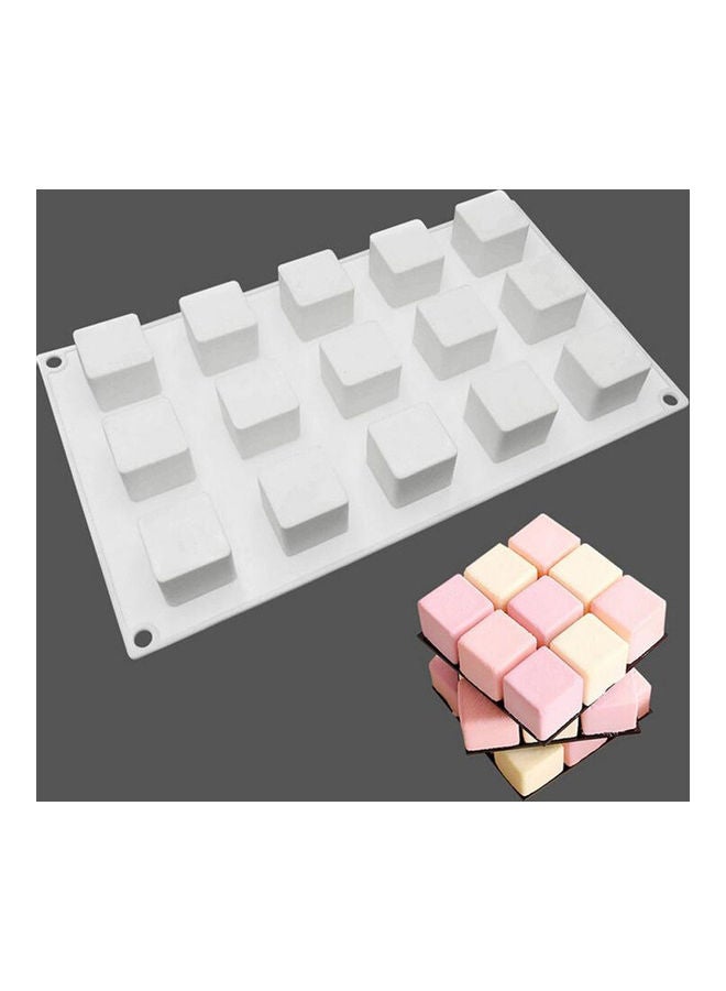 15 Grids Silicone Chocolate Baking Tray DIY Dessert Mousse Cake Making Mold white 30*30*30cm - Image 4